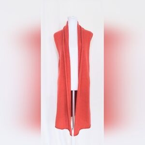 Claudia Nichole Size S / P Cashmere Open Front Cardigan Sweater Vest Long